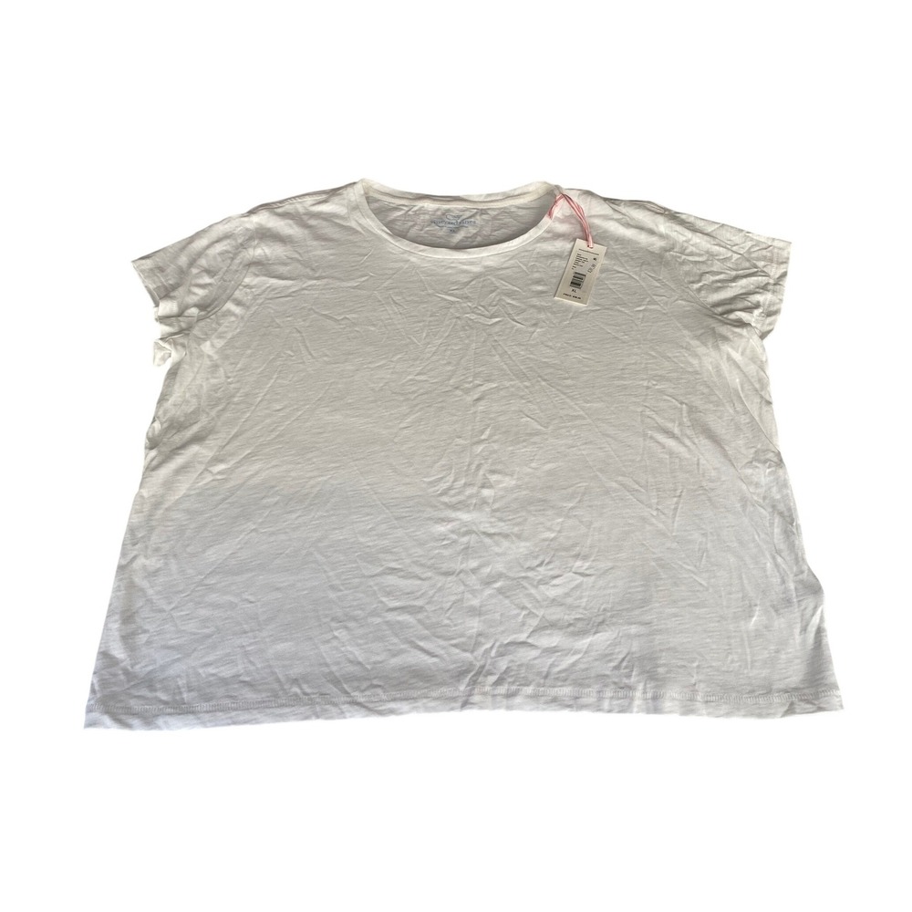 Vineyard Vines Womens XL White Casual Knits Jersey Tee Short Sleeve Cotton NWT